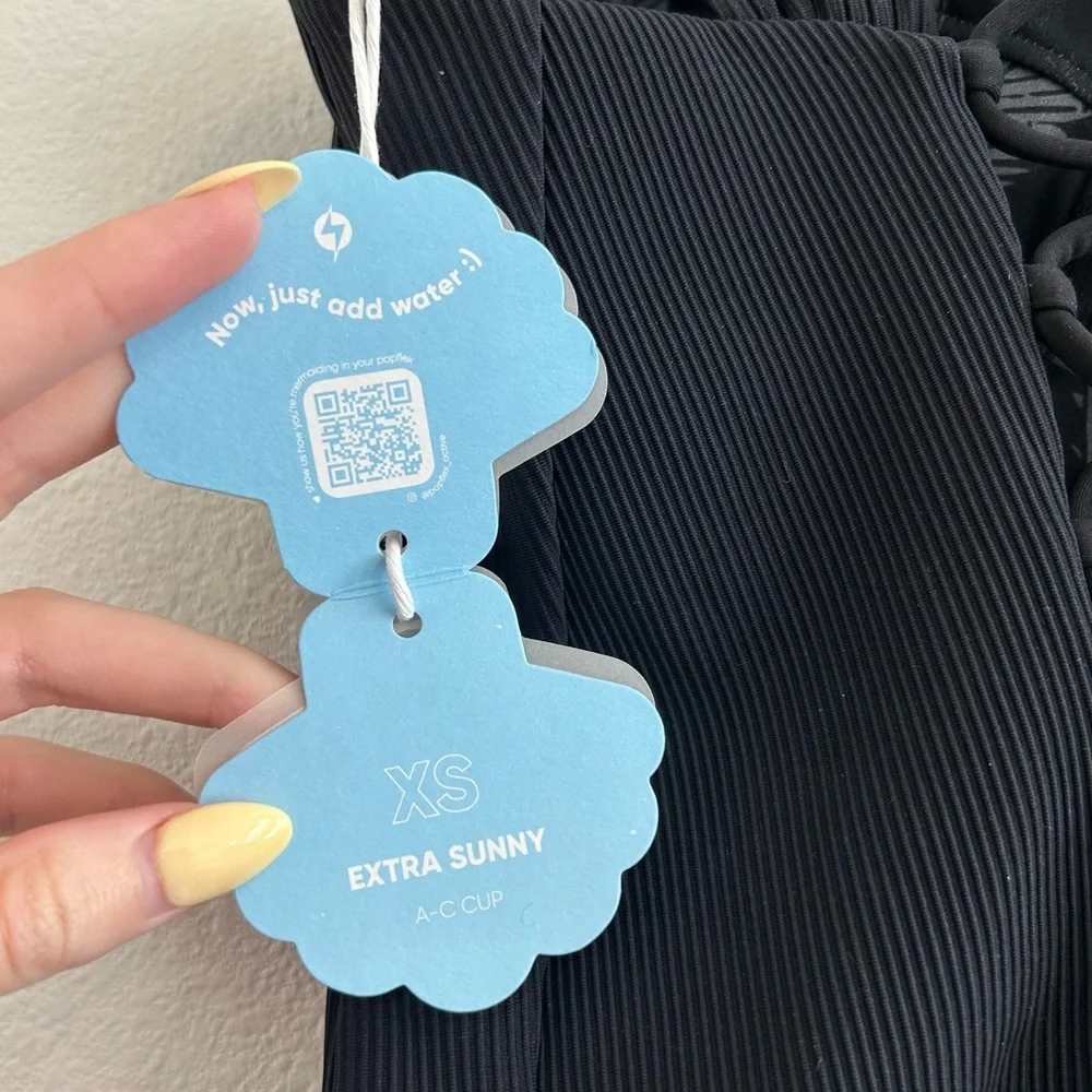 Popflex Boardwalk Bombshell Cheeky One Piece Black Rib - Picture 7 of 7